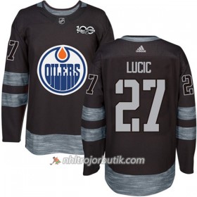 Män Ishockey Edmonton Oilers Tröja Milan Lucic 27 1917-2017 100th Anniversary Adidas Svart Authentic